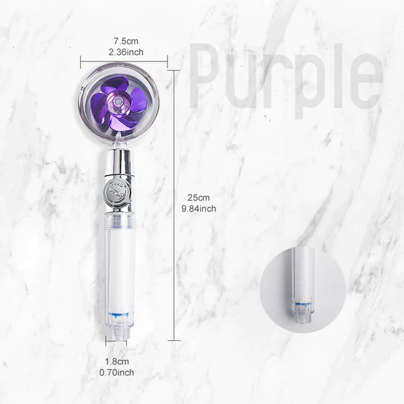 Turbo 360 Degrees Rotated Fan Shower Head High Pressure Water Saving Spray Adjustable Showerhead Filters Bathroom Accessories
