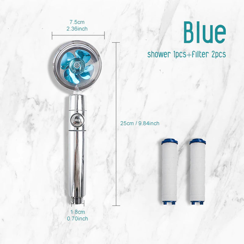 Turbo 360 Degrees Rotated Fan Shower Head High Pressure Water Saving Spray Adjustable Showerhead Filters Bathroom Accessories