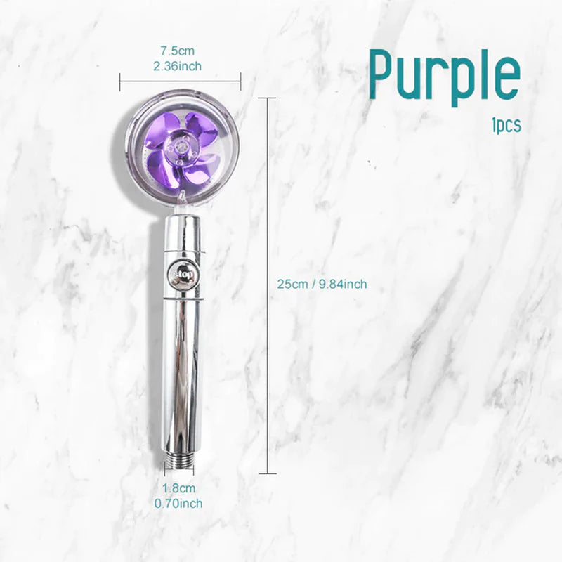 Turbo 360 Degrees Rotated Fan Shower Head High Pressure Water Saving Spray Adjustable Showerhead Filters Bathroom Accessories