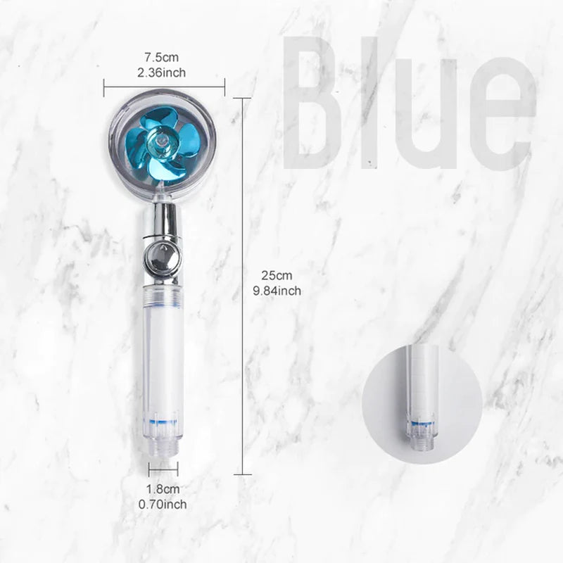 Turbo 360 Degrees Rotated Fan Shower Head High Pressure Water Saving Spray Adjustable Showerhead Filters Bathroom Accessories
