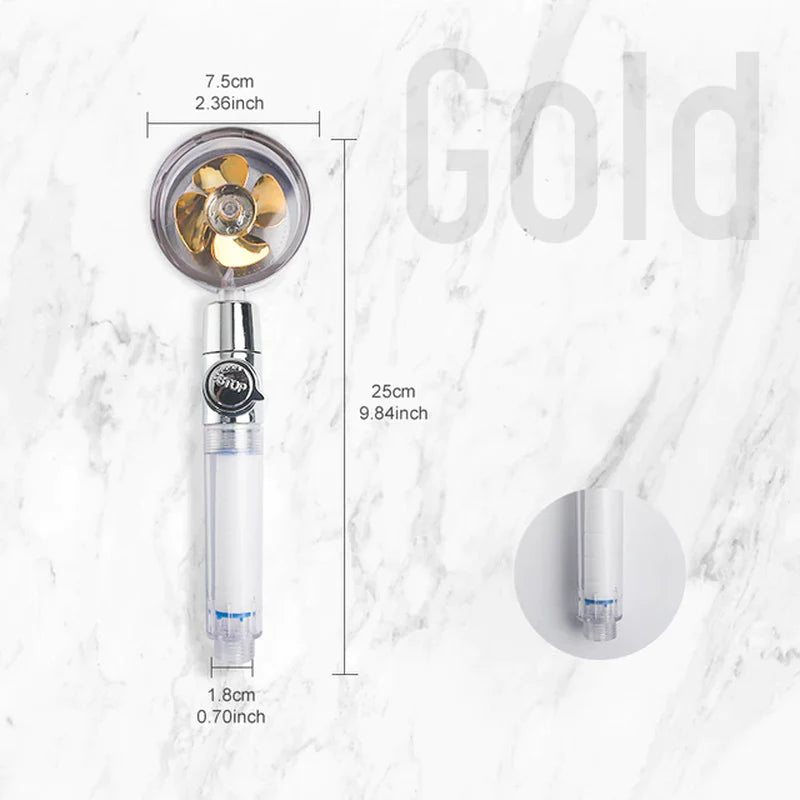 Turbo 360 Degrees Rotated Fan Shower Head High Pressure Water Saving Spray Adjustable Showerhead Filters Bathroom Accessories