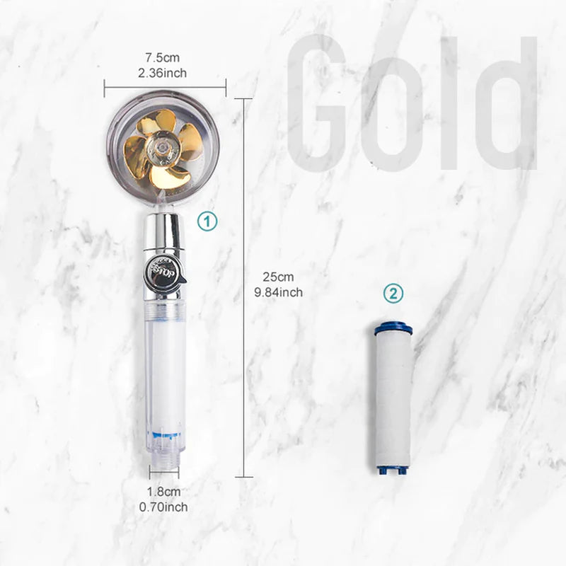 Turbo 360 Degrees Rotated Fan Shower Head High Pressure Water Saving Spray Adjustable Showerhead Filters Bathroom Accessories