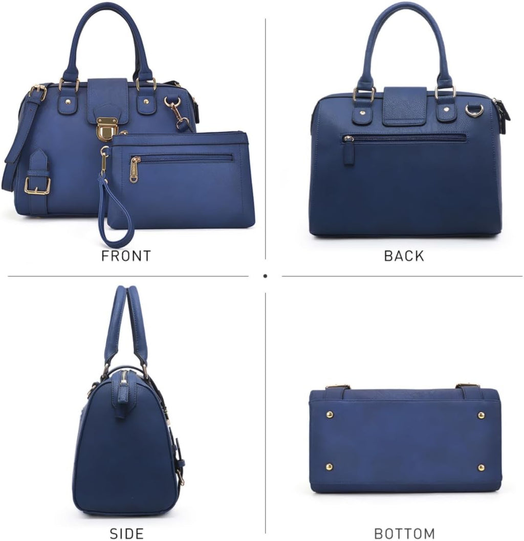 Women Barrel Handbags Fashion Satchel Bags Top Handle Shoulder Purses Vegan Leather Work Tote